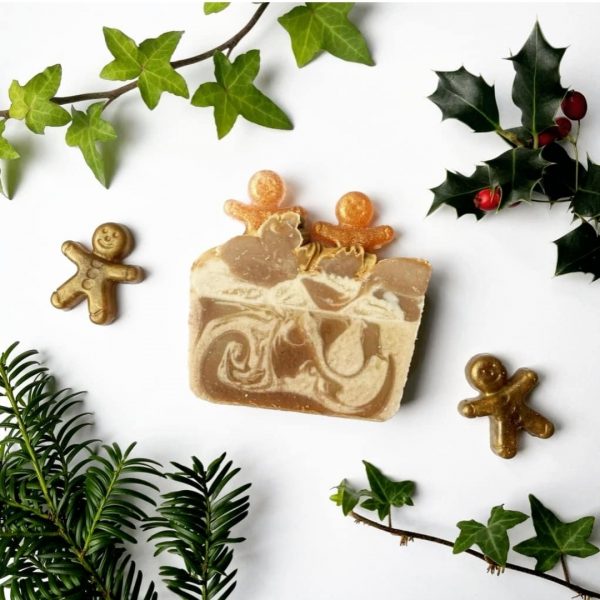 festive gingerbread soap slice