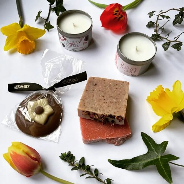 Mother's Day gift box - handmade candle, chocolate and soap
